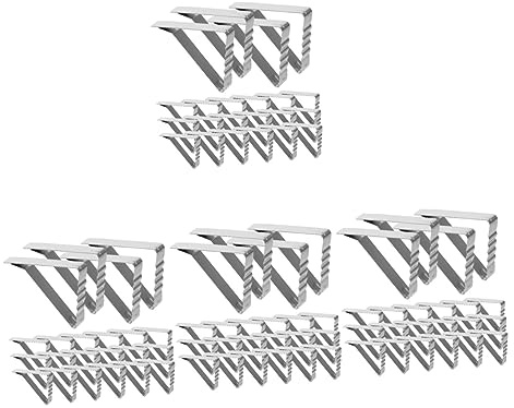 ULTECHNOVO Clips De Fijación para Manteles Antideslizantes Inoxidable De Clip Ajustable para Fiestas Y Picnics Resistente Al Viento 24 Piezas X 4