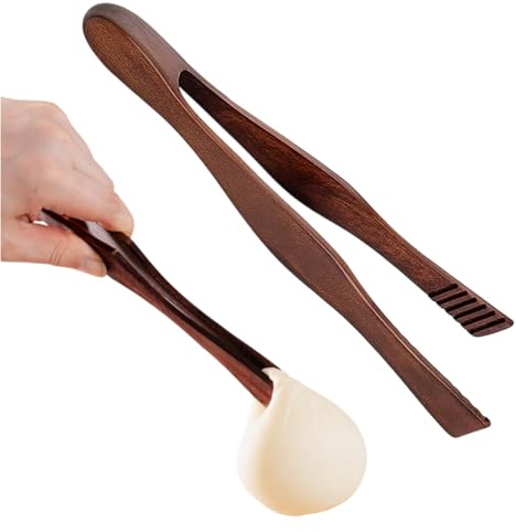 1 Pcs Wooden Tongs, Wooden Tongs for Toaster, Toast Tongs Wooden, Cooking Tongs Wooden Clip Buffet Food Tongs Bread Tong Dessert Bread Tongs for Kitchen Camping Grill Buffet Restaurant Pastry