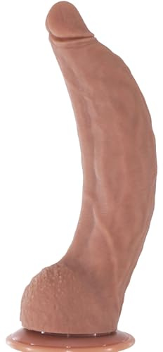Gode géant réaliste de 30 cm, godes courbés en silicone, gode géant en peau véritable pour le point G et l'anal, ventouse puissante pour une utilisation mains libres, sextoy pour hommes et femmes