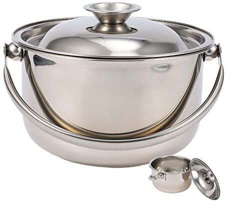 ULTECHNOVO Pot à Soupe Acier Inoxydable Épais avec Poignée Brûlure Compatible Gaz et Induction pour Cuisine Maison et Professionnelle Couvercle Pratique Usage Polyvalent