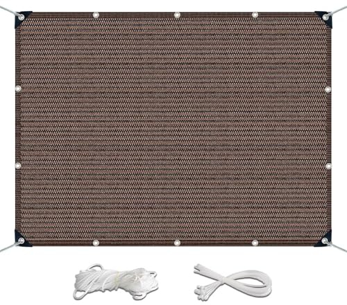 ZHIYIN Sichtschutz Netz Schutz 100x100cm, Atmungsaktiv Winddurchlässig Balkon Sichtschutz Sturmfest Pflegeleichtes Sonnensegel Wasserdurchlässig für Sportplatz Gelände, Braun
