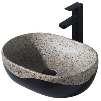 MENGLI-2024 Lavabo de baño Lavabo de baño con Bordes Redondeados a Mano, Montaje Superior for tocador, baño de casa o baño de Invitados