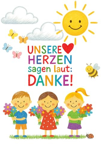 Dankebuch für Erzieherin – „Unsere Herzen sagen laut: Danke!“ – Abschiedsgeschenk von Kindern | Notizbuch: Erzieherin Geschenk Notizbuch | ... | Kita-Abschied | Platz für persönliche Worte