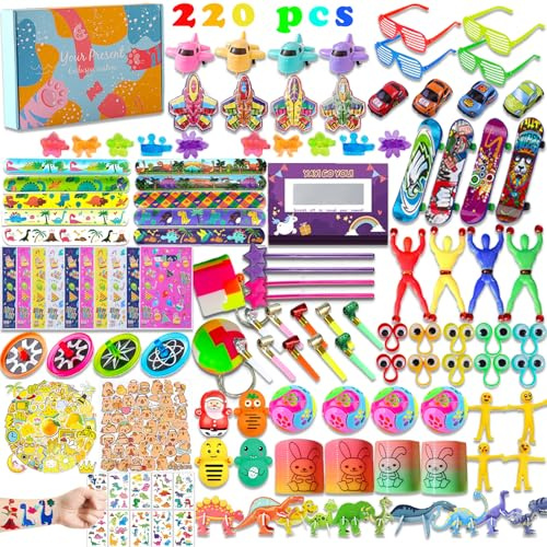 Party Bag Fillers for Kids 220Pcs Unisex Prize Box Toys Classroom Prizes Rewards Goodie Loot Bag Fillers for Boys Girls Birthday Party Favors Toy Assortment Toys Bulk forLucky Dip Prizes School Game