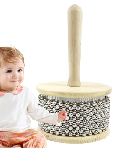 Strumento Cabasas in legno – Shaker a percussione con manico in legno, strumento musicale a lunga durata, design moderno per aule scolastiche, educazione musicale, per adulti e bambini