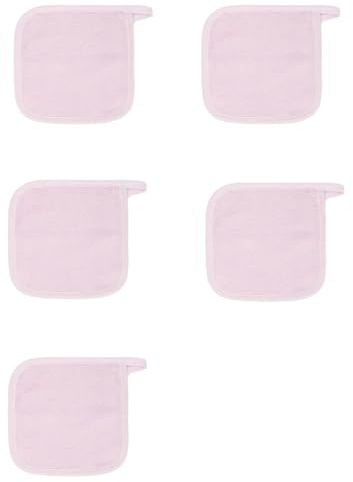 5 panni in microfibra per la pulizia del trucco, morbidi e per labbra e viso, 14 x 14 cm, lavabili in lavatrice