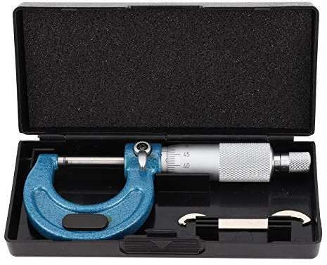 Micrómetro Exterior de Acero al Carbono 0-25mm, Escala Láser, Dispositivo de Bloqueo Preciso - Alta Precisión 0,01mm, Medición de Diámetros Exteriores Pequeños