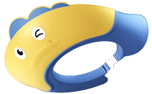 Cuffia da bagno per bambino Dinosauro – Visiera per shampoo regolabile da 23 cm, cappello protettivo per orecchie e occhi impermeabile per il lavaggio dei capelli , sicurezza della doccia P