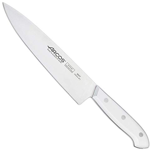 Arcos Montblanc, Cuchillo Chef, Acero Inoxidable Nitrum 200 mm, Mango Polioximetileno, POM Blanco | Mango de polioximetileno POM. Serie Montblanc. Color blanco.