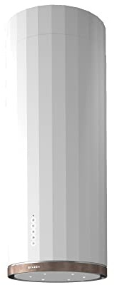 Faber Cappa Cucina Corinthia Isola 37 cm Bianco Opaco e Argento Tibetano