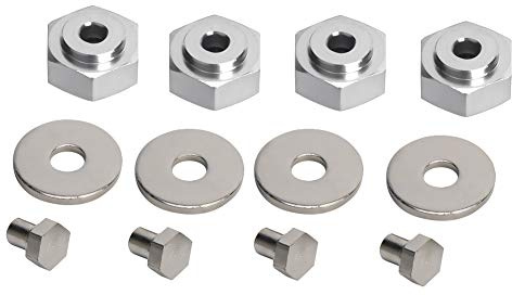 Aluminiumlegierung 12mm zu 17mm Hex Drive Hub Adapter, hochwertig, universal für 1/10 RC Modellauto, 4 Stücke, Silber, für RC Spieler, DIY, Modifikation, Upgrades