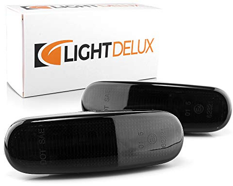 LIGHTDELUX 2 x LED Blinker Seitenblinker Blinkleuchte links rechts mit E4-Prüfzeichen Black Vision V-174408