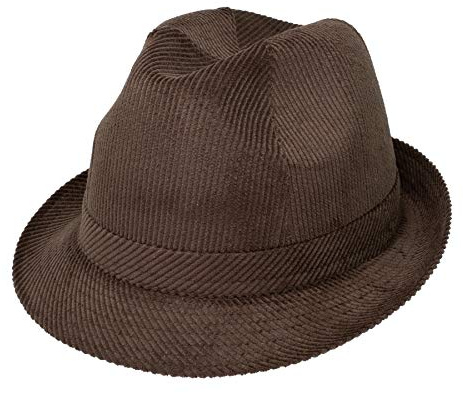 HatBee - Stabiler Hausmeister Krause Trilby-Cordhut - Kord Stoffhut Braun 57