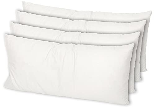 MSS e.K. 4er Set Federkissen | Größe: 30 cm x 50 cm | Füllgewicht: je 400 Gramm | 100% Baumwolle | kein Lebendrupf | Kissenfüllung | NOMITE Zertifiziert - milbenfrei | schadstoffgeprüft