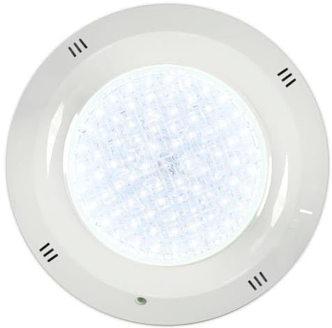 SWIMHOME Foco LED Piscina Superficie 18W Luz Blanca Fría (6000K) - Estanco con Refuerzo de Resina Epoxy, Fácil Instalación con Cruceta Estándar (Ø29cm) 12V AC - Ideal para Sustitución y Obra Nueva