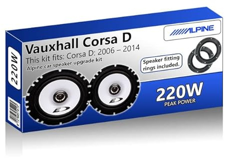 Corsa D Speaker upgrade Front Door Alpine car speakers 6.5 17cm 220W