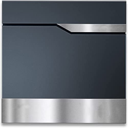 MTEC moderner Briefkasten mit Zeitungsfach Anthrazit M0059A Wandbriefkasten mit Zeitungsfach, Postkasten