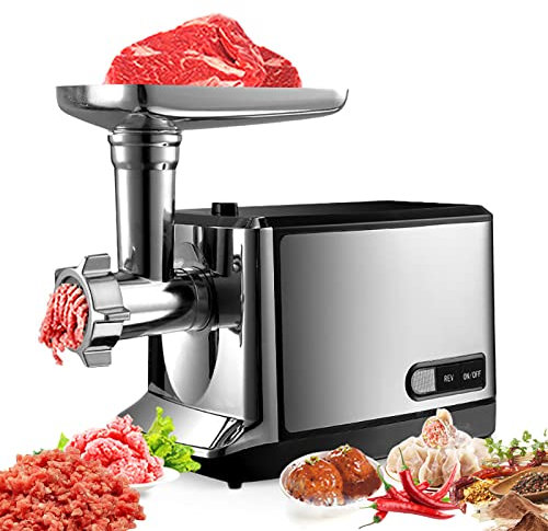 Samnuerly New Heavy Duty Tritacarne e Insaccatrice per Salsicce, Robot da Cucina, 350 W, con Piastre di Taglio/Accessorio per Salsicce, per Uso Domestico/Commerciale