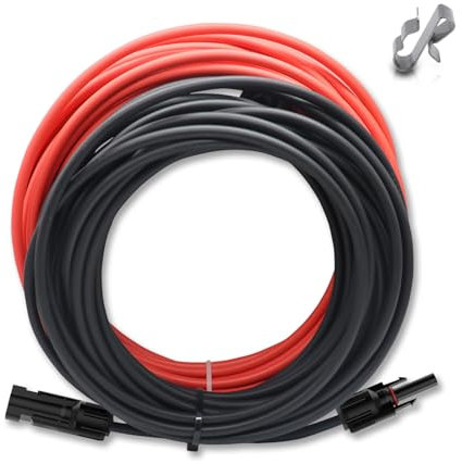 KUBOWAI Prolunga Cavo Solare, 4 mm² / 12AWG Cavo Solare Fotovoltaico, Cavo di Collegamento Solare, Classe di Tensione 1500 V, Spina Impermeabile IP68 (4 mm²/2 m)