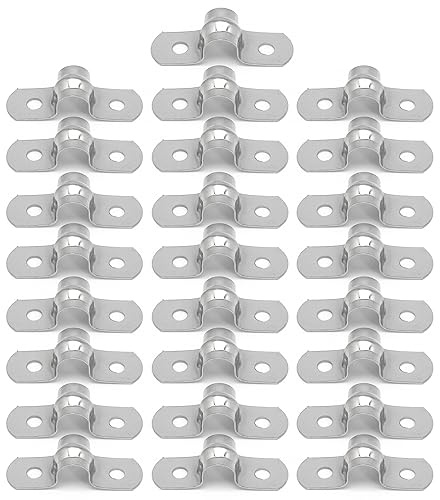 Nayciiy 304 Edelstahl, starres Rohrband, Zwei-Loch-Kabelband, U-Halterung, Rohrclip, robuster Rohrbefestigungshalter für Rohr-, Rohr- oder Drahtseilinstallation (25, 8 mm)