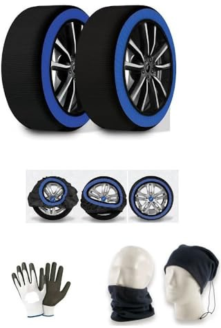 COPPIA DI CALZE DA NEVE E GHIACCIO PER COPERTONE RUOTA AUTO MISURE PNEUMATICI 235/45-19 (77964) CALZANEVE GOODYEAR OMOLOGATE TG. XL COPERTURA PER CIRCOLAZIONE SU NEVE VEICOLI STRADALI START GRIP
