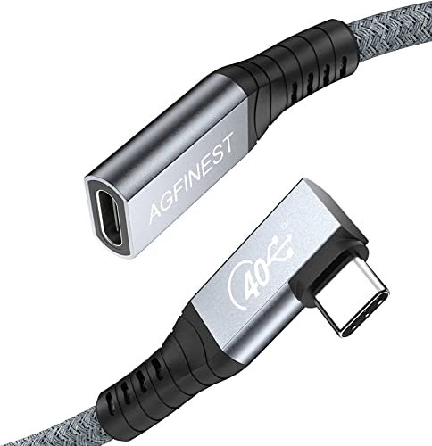 Cavo Thunderbolt 4 / USB 4 Prolunga,USB4 40 Gbps Prolunga USB C,Supporta 8K@60Hz o Doppio Video 4K/100W Ricarica Rapida, Compatibile con Tutti i Dispositivi Tipo C, Dock, MacBook (Angolo Retto, 0.6M)