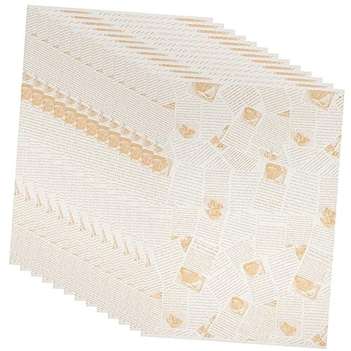 ABOOFAN 100 Feuilles De Papier Sulfurisé Pour Cuisson Tapis De Cuisson Papier Pour Collation Lavable Au Lave-vaisselle Assiette Vintage