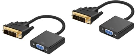 BESTonZON 2pezzi Adattatore Dvi Vga Maschio Femmina Convertitore Video Dvi-d Per Monitor e Tv Nero