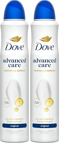 Dove Advanced Care Original Anti-perspirant Deodorant Spray with Triple Moisturising technology aerosol for 72 hours of protection 200 ml (Pack of 2)