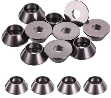 QUARKZMAN 10er Set M6 Kegelbecher-Unterlegscheiben, eloxierte Aluminium-Dichtungen Kegel Senkkopf-Unterlegscheiben für Schraube RC/FPV/Drone/Mechanische Zubehör-Modellteile (Titanium Grau)