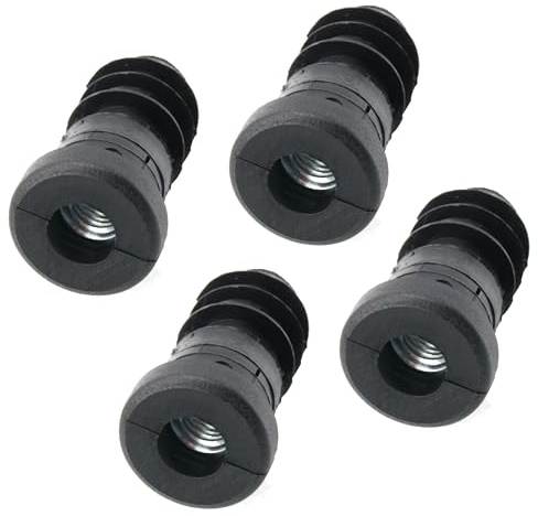 Design61 Lot de 4 bouchons filetés pour tube rond avec écrou métallique intégré Ø 20 mm 2 mm avec filetage intérieur M8