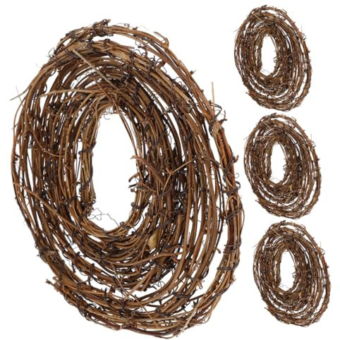 Ciieeo 4 Stücke Natürliche Rattan Girlande Für Weihnachten Mantel Baum Tür Urlaub Dekoration
