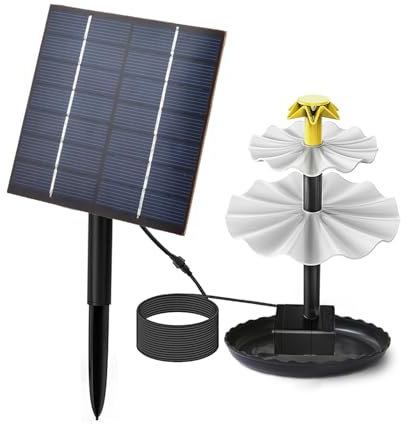 DIY 4W Solar Springbrunnen,Solar-Vogelbad-Brunnen, Springbrunnen Für Außen, teichpumpe solar,Springbrunnen mit 4 Düsen,Solarbrunnen für Draussen für DIY-Wasserspiel,Gartendekoration (2.5w)