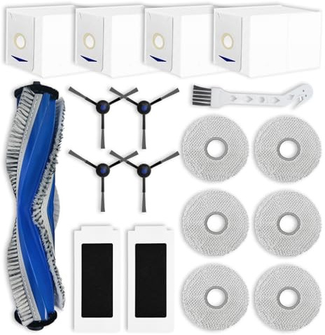 liveryde Zubehörset Kompatibel mit ECOVACS DEEBOT T30 PRO OMNI / T30 OMNI Saugroboter Zubehör Ersatzteile, 1 Hauptbürste, 4 Seitenbürsten, 2 Hepa Filter, 6 Wischtücher, 4 Staubbeutel (Nicht für T30S)