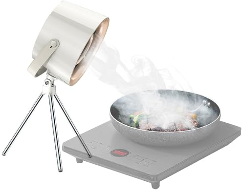 Rosenstein & Söhne Dunstabzugshaube: USB-C-Dunstabzugs-Ventilator, Austausch-Filter, Stativ, Ø 13,5 cm, 10W (Mobile Dunstabzugshaube, Abluftventilator, Wok)