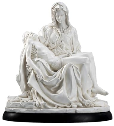 ShineOnAngel Pieta Statue – Michelangelos Pietà Replik Skulptur – handbemalte antike weiße Jesus und Heilige Mutter Madonna 25,4 cm Renaissance Home Decoration Collection