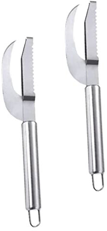 TOPBATHY 1 Set Pialla A Squame di Pesce Elettrico Scuoiatore Kit Professionale per Extension Ciglia Fai da Te Squama Pesci Multifunzione Squamatori di Pesce Silver Acciaio Inossidabile 2 Pz