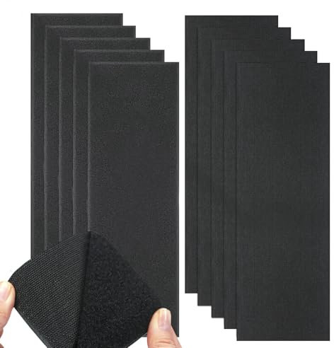 KU 10cm x 30cm Nastro Magico da Cucire per Tessuti & 10Pairs non Adesivo Hook & Loop Striscia - Kit da Cucire Nero Nastro con Gancio e anello Autoadesivo Extra Forte per Tessuti, Abbigliamento, Scarpe