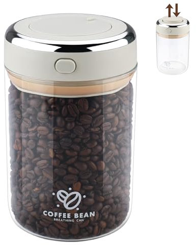 Zosenyer Barattolo Caffè Ermetico, 1100ml Contenitore Caffè in Grani, Tè e Noci, Contenitori Zucchero Sale Caffe per Casa, Ufficio e Caffetteria