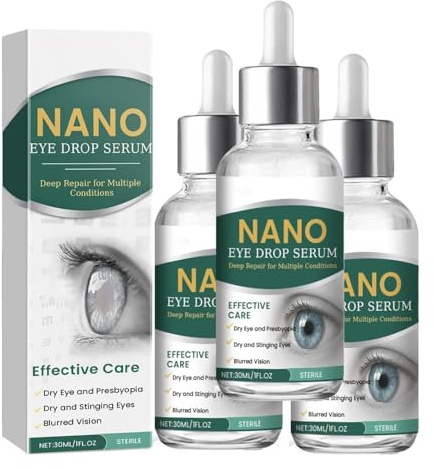 Sérum Nano Eye Drops, 2025 nouvelles gouttes pour les yeux, soulage la fatigue oculaire, liquide hydratant longue durée pour les yeux secs, pour les soins des yeux, doux et efficace. (3pcs)