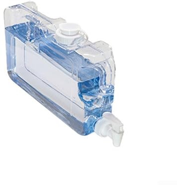 Marchfunny Recipiente de almacenamiento de agua con grifo de 3 a 7,5 L, dispensador de bebidas azul transparente para nevera, hogar, cocina (4 L)