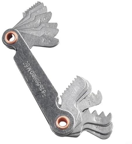 Lathe Machinist Plus Metric Plus - Set di misuratori per passo filettatura, 55° Whitworth e 60°, dispositivo di misurazione del passo della vite metrico in acciaio al carbonio per misuratore (60°