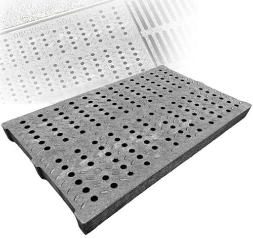 Rejilla Desague Rectangular para Exteriores, Tapa Arqueta de Plástico Polimérico, Evita Que las Hojas Obstruyan las Tuberías(50x25x3cm/20x10x1in)