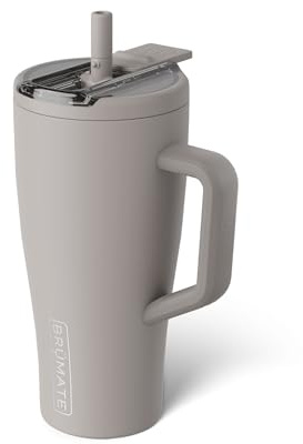 BrüMate Era Flip 30oz Tumbler with 100% Leakproof Covered Straw Lid | Hygienic Covered Straw | Insulated Stainless Steel Water Bottle with Handle | Cup Holder Friendly | BPA-Free (Mocha)
