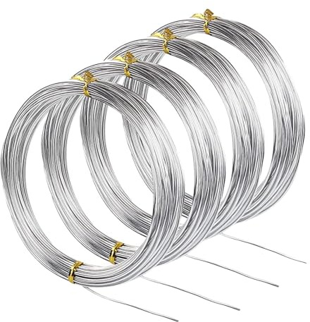 lmoikesz Böjbar aluminiumtråd är mjuk, lätt att böja och rostar, missfärgas inte för smyckestillverkning, trådmetall, hantverkssnöre, strängarmatur 1 mm för skulptur, DIY-konst och hantverk.