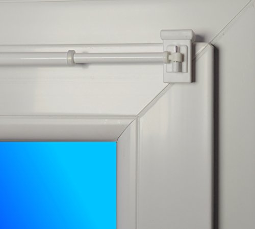Dekondo Gardinenstange Style ausziehbar 40-60cm Weiß - 1 Paar Klemmträger 10-27mm (Befestigung oben oder seitlich möglich)