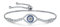 Qings Adjustable Evil Eye Bracelet Bangle Made 925 Sterling Silver Blue Crystals, White Gold Plated, Gift for Women Girl