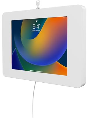 CTA - Soporte de Pared para iPad Mini 1, 2, 3, 4, 5, 6, Samsung Tab A de 8 Pulgadas, con Bloqueo de Teclas y Cable Interno