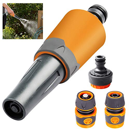 Onarway Garden Hose Spray Gun Set 2 Patterns Spray Nozzles, Anti-Slip Design, Perfect for Watering Plants Car Washing Shower Pet, 4PCS Garden Watering Set