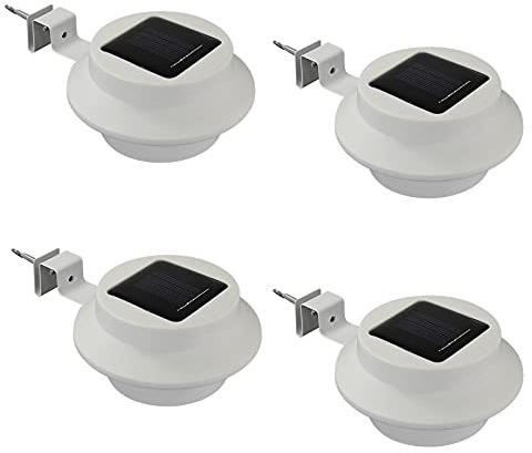 HAC24 4x Solar Dachrinnenleuchte Dachrinnenlampe Dachrinnen Lampe Licht Regenrinne Solarlampe Solarleuchte Beleuchtung Aussenlampe